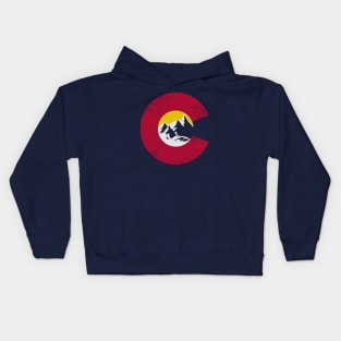 Colorado Mountains Flag Kids Hoodie